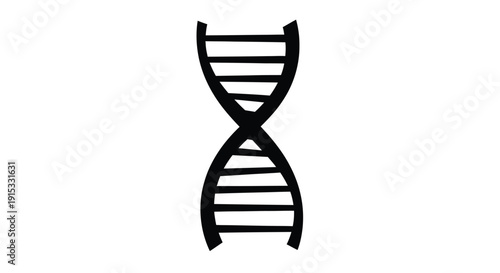 Simple black and white illustration of a double helix dna structure