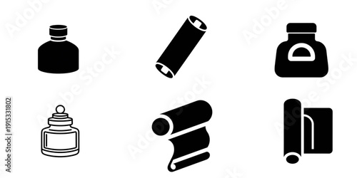 set of cosmetic bottles