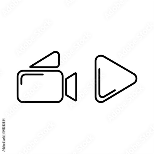A video camera and play button icon