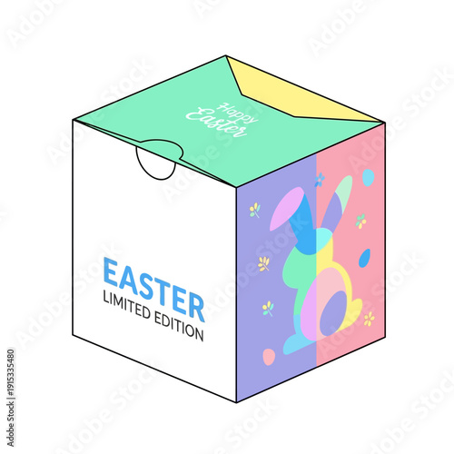 Easter limited edition colorful box vector isolated on White Background