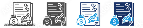 loan agreement icon set with multi concept