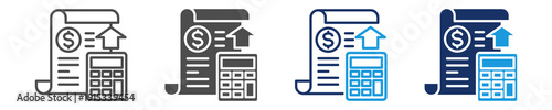 income statement icon set with multi concept