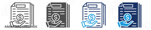 income document icon set with multi concept