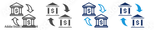 bank transfer icon set with multi concept