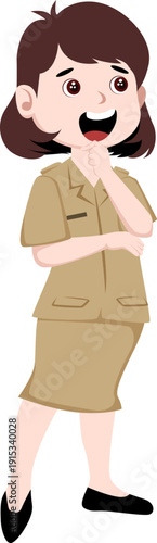 Professional Female Civil Servants & Teachers Vector Illustration