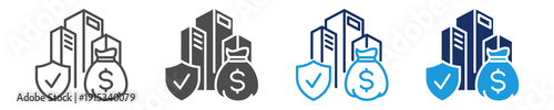 asset protection icon set with multi concept