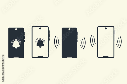 Smartphone ringing vibration icon.