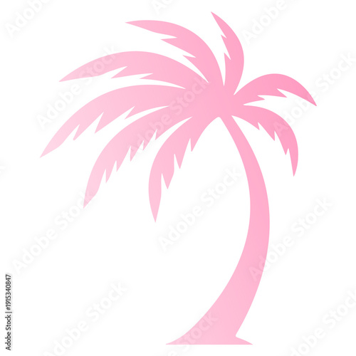 Tropical Palm Tree Vector Illustration, Summer Beach Palm Silhouette, Exotic Island Coconut Tree Clipart, Nature Vacation Logo Design, Minimal Palm Tree Icon Isolated on White Background