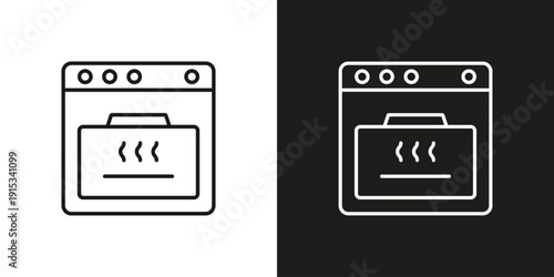 Baking oven - vector editable line icon.
