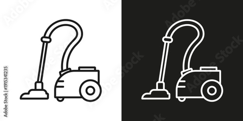 Vacuum cleaner - vector editable line icon.