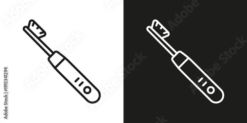 Electric Toothbrush - vector editable line icon.