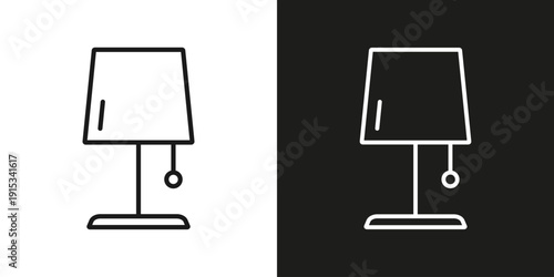 Table Lamp - vector editable line icon.