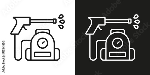 Power Washer - vector editable line icon.