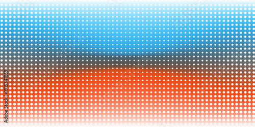 RGB monitor screen. Rainbow gradient background. Iridescent abstract color LED texture. Multicolored dot pattern. Vector