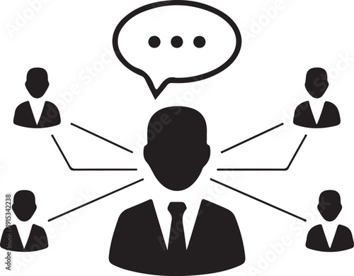 Team leader giving instructions to team members, demonstrating communication and connection