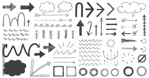 Scribble Brushes Set, Hand Drawn Doodle Stroke Collection for Creative Design, Artistic Sketch Lines for Digital Illustration, Graphic Projects, and Modern Artwork
