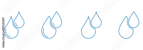 Water drop shape icons multiple style collection. Water drop icon symbol in thin line, outline and stroke style for apps. Water drop icon Vector simple flat graphic illustration. eps 10