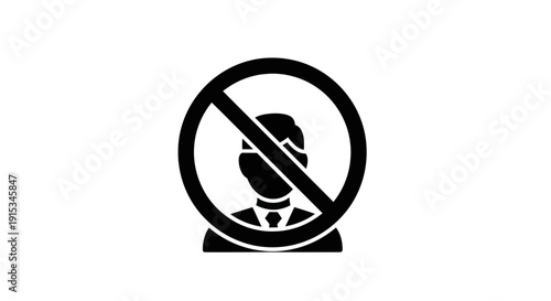 No People Icon, Ban Sign, Prohibition Symbol, Restricted Access