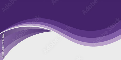 Purple business wave banner on white background, flat purple gradation. wavy background