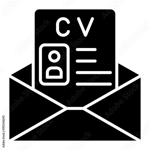 CV icon vector. Resume illustration sign. User symbol. Document logo. Web design.