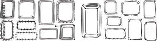A collection of various rectangular and square frames on a white background vector silhouette