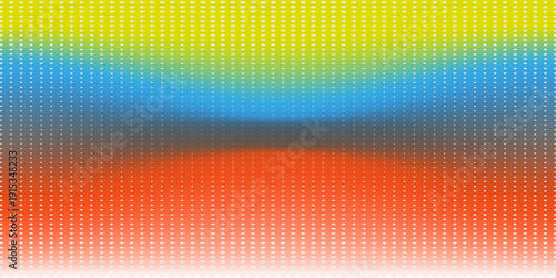 RGB monitor screen. Rainbow gradient background. Iridescent abstract color LED texture. Multicolored dot pattern. Vector