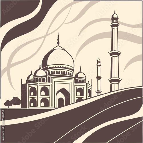 taj mahal vector illustration