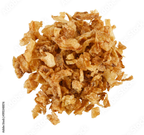 Obraz na płótnie Pile crispy fried onions isolated on a transparent background