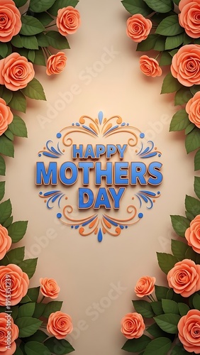 Happy mother's day greeting with roses