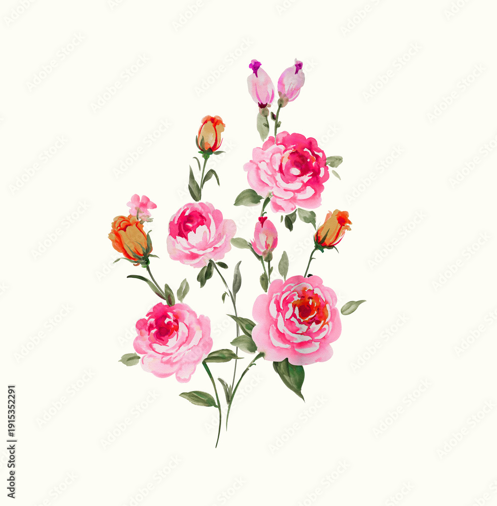Obraz premium Isolated watercolour style flowers for multipurpose use