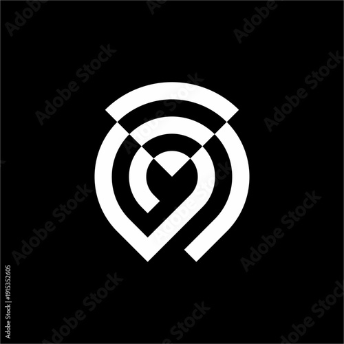 Modern black "W" merged with signal bars. Sleek, futuristic, and elegant connectivity design