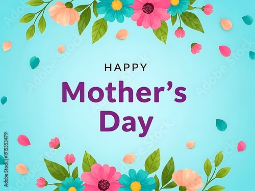 Happy mother's day floral greeting card