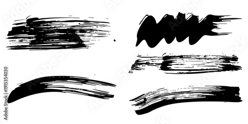 Vector brush Stroke . Vector set of hand drawn brush strokes, stains for backdrops. Monochrome design elements set. Black stripes isolated. paintbrush collection,eps8