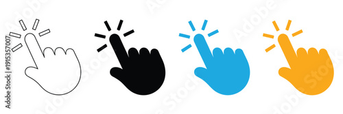 Hand Click Icon hand pointer vector symbol, click gesture illustration