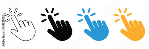 Hand Click Icon hand pointer vector symbol, click gesture illustration