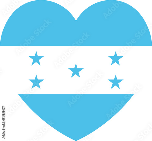 Obraz na plátně Honduras country flag icon in Heart shape