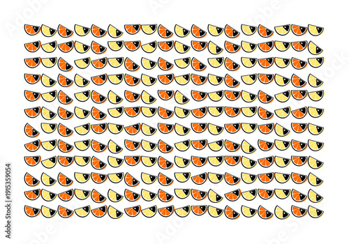 Orange and lemon slices pattern fruit background