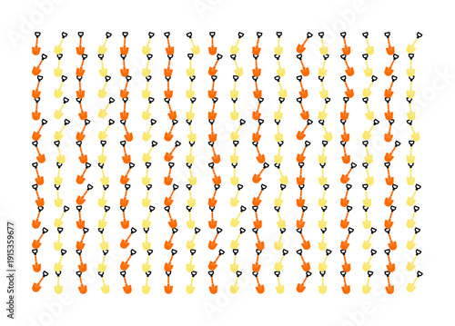 Garden shovel pattern with colorful hand tools