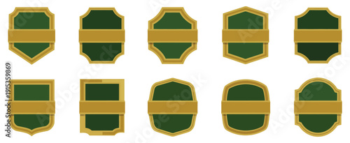 Green Premium Gold Badge luxury label vector