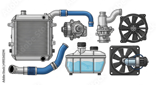 Car Radiator and Cooling System Parts.