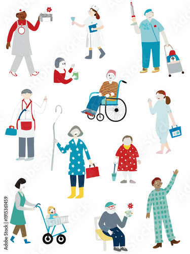 Diverse group of people representing healthcare workers and patients