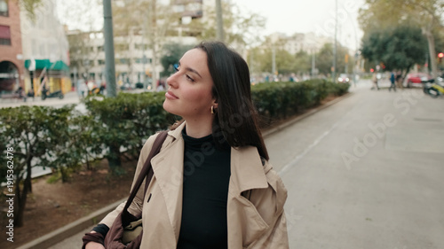 Wallpaper Mural City Street Portrait Of Woman In Trench Coat Torontodigital.ca