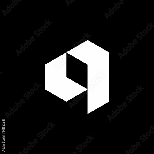 A sharp, hexagonal interpretation of "a" with a distinct 3D block perspective.