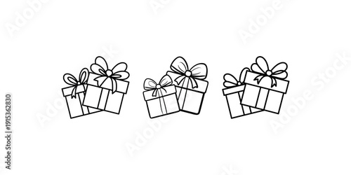 Set of gift box icons. vector illustration, present, birthday, christmas, celebration, surprise concept for web design and app