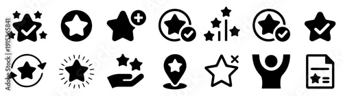 favorite star rating icon set