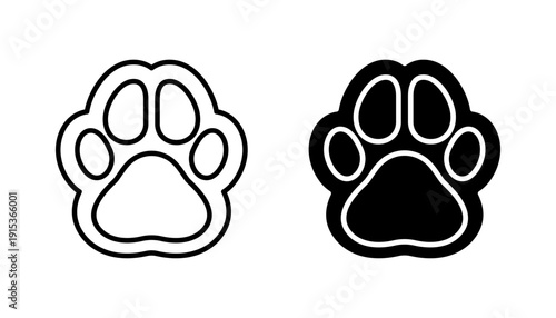 Paw icon set. vector for web and mobile app. paw print sign and symbol. illustration on white background