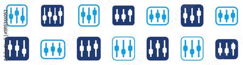 sound volume slider icon set