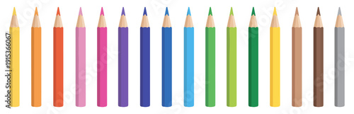 colored pencil art icon set