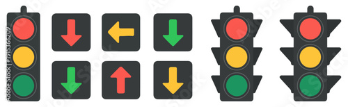 traffic light icon set collection