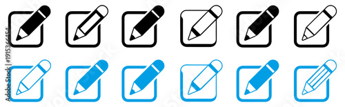 edit document pencil icons vector set
